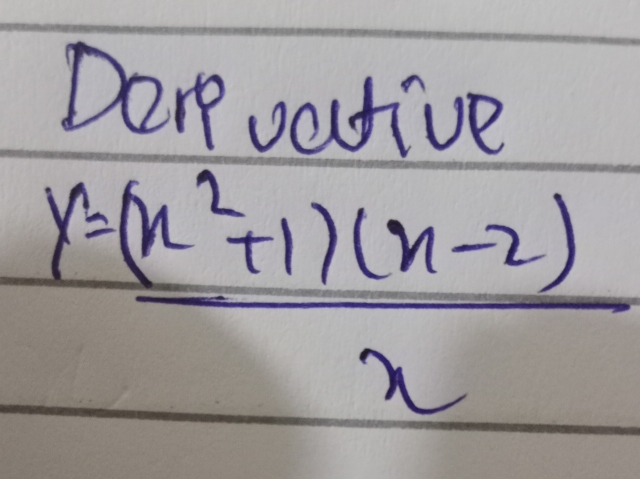 Der vative
y= ((x^2+1)(x-2))/x 