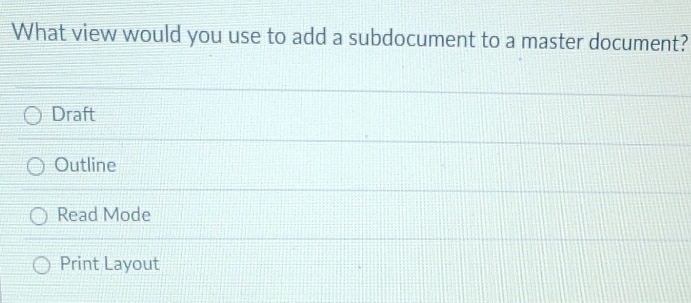 Solved: What view would you use to add a subdocument to a master ...