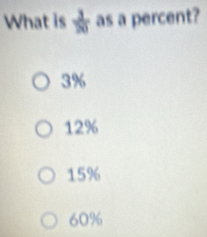 What is ☆ as a percent?
3%
12%
15%
60%