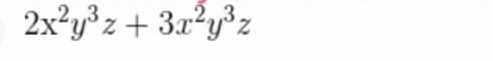 2x^2y^3z+3x^2y^3z