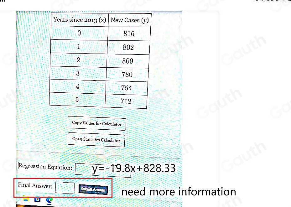 Solved: Copy Values for Calculator Open Statistics Calculator ...