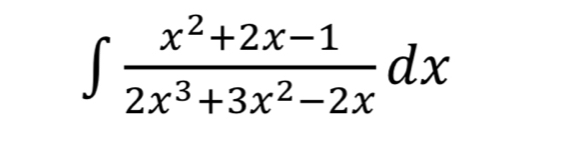 ∈t  (x^2+2x-1)/2x^3+3x^2-2x dx