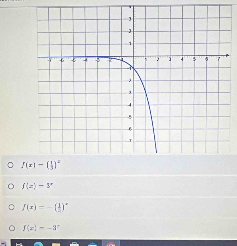 4
f(x)=3^x
f(x)=-( 1/3 )^x
f(x)=-3^x