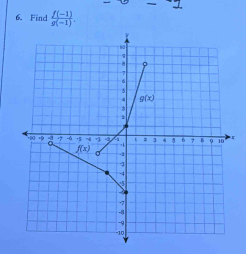 Find  (f(-1))/g(-1) .