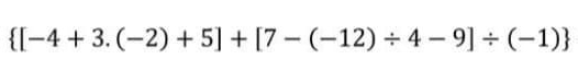  [-4+3.(-2)+5]+[7-(-12)/ 4-9]/ (-1)