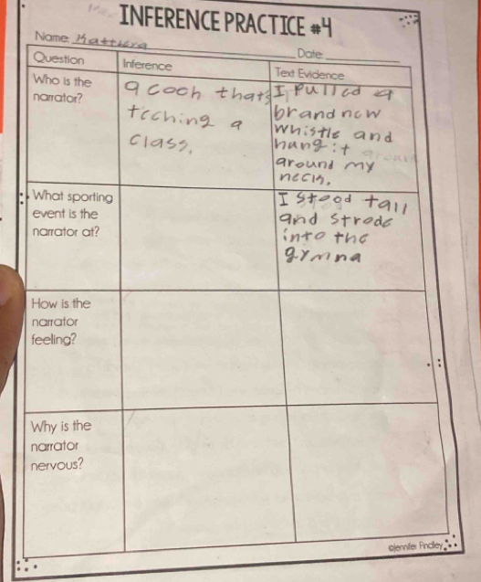 INFERENCE PRACTICE #Y