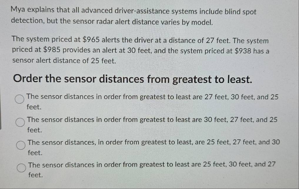 Solved: Mya explains that all advanced driver-assistance systems ...