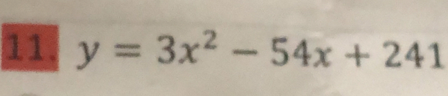 y=3x^2-54x+241