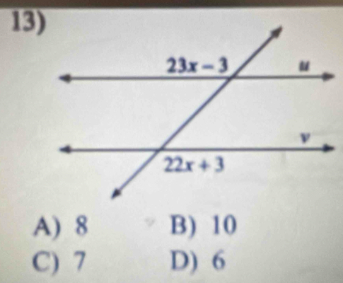 A) 8 B) 10
C) 7 D) 6