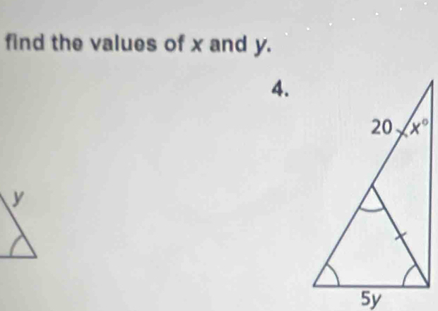 find the values of x and y.
4.