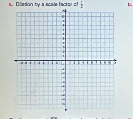 Dilation by a scale factor of  1/2  b.