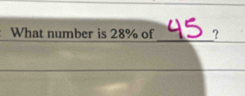 What number is 28% of ？