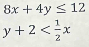 8x+4y≤ 12
y+2