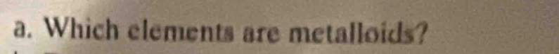Which elements are metalloids?