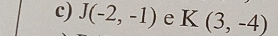 J(-2,-1) e K(3,-4)