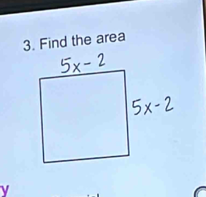 Find the area
v