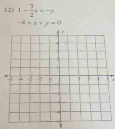 1- 3/2 x=-y
-4+x+y=0
x