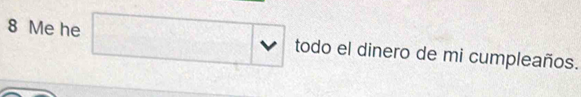 Me he todo el dinero de mi cumpleaños.