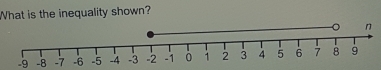 What is the inequality shown?
-9 -8 -7