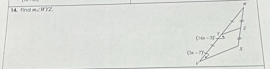 Find m∠ WYZ.