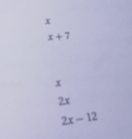 x
x+7
x
2x
2x-12