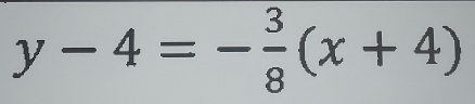 y-4=- 3/8 (x+4)