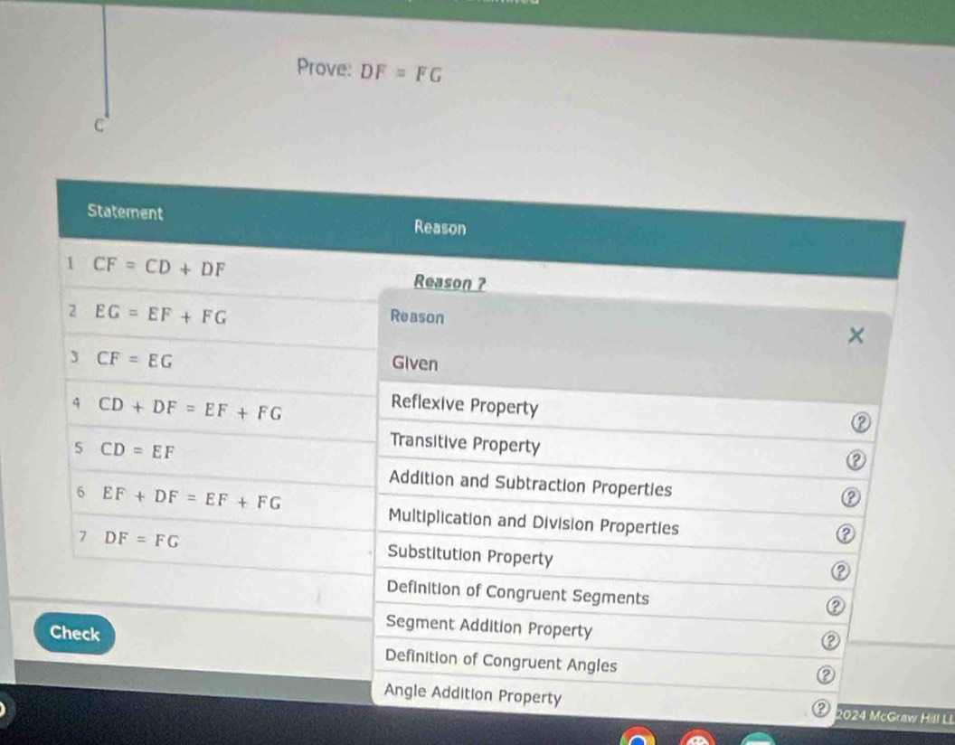 Prove: DF=FG
C
2024 McGraw Hill LI