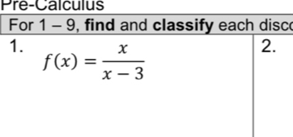 Pre-Calculus
e