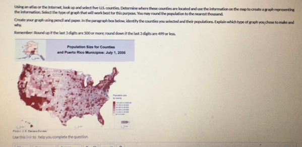 Using an atlas or the Internet, look up and select five LLS. counties ...