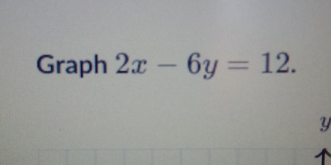 Graph 2x-6y=12.
y