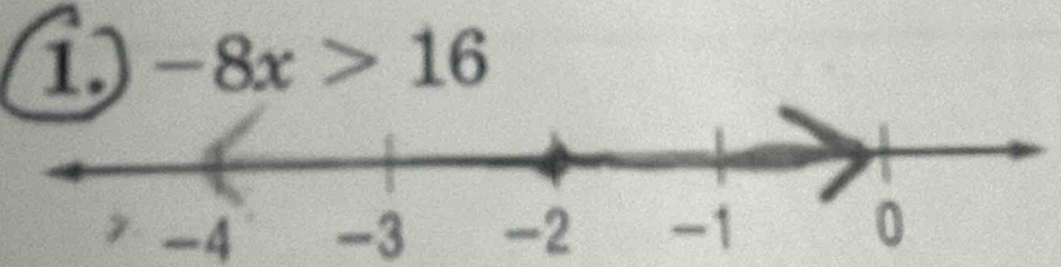 1 -8x>16
-4 -3