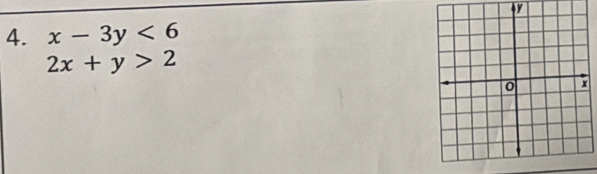 y
4. x-3y<6</tex>
2x+y>2