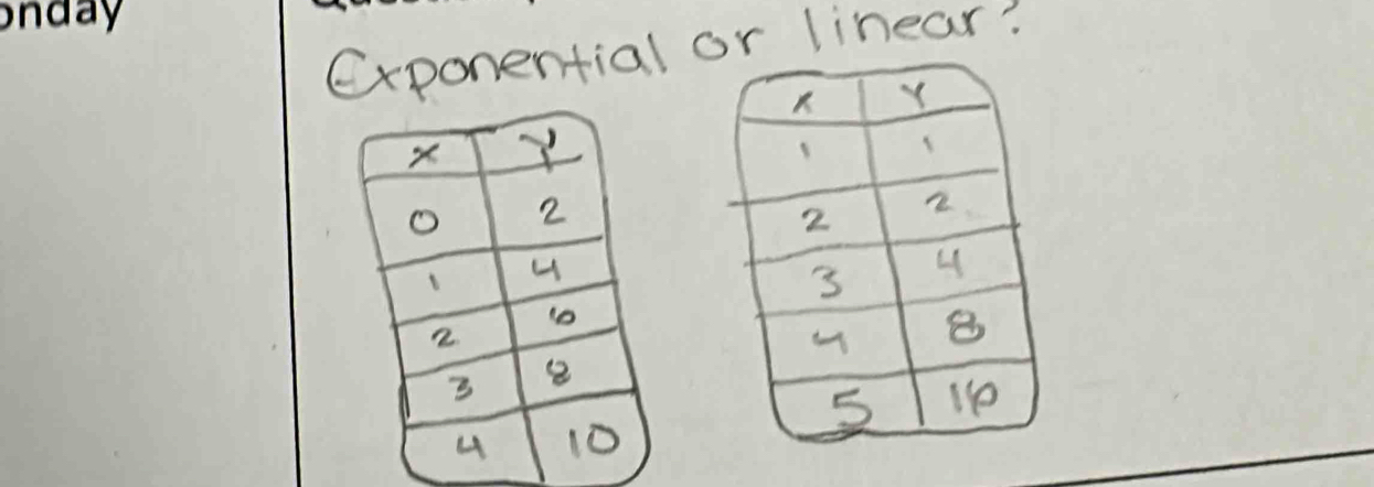 Exponential or linear?