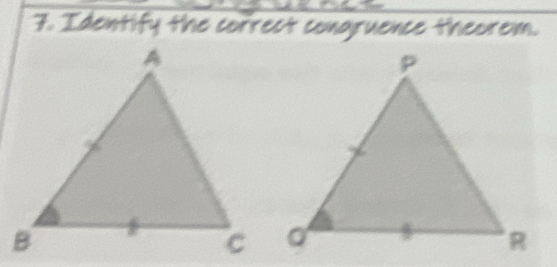 Identify the correct congruence theorem.