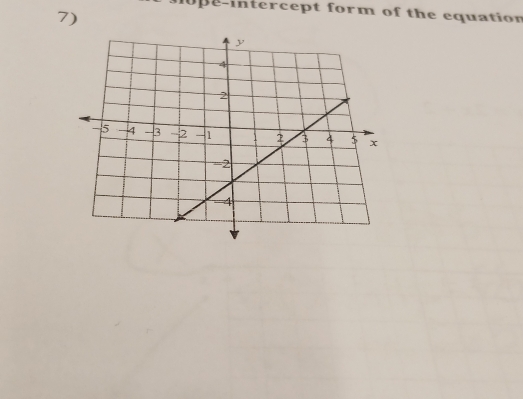 iope-intercept form of the equation 
7)