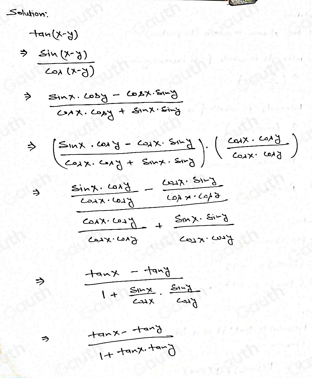 Solved: sen (x+y) b. sin (x-y) c. cos (x+y) d. cos (x-y) 6. Using the ...