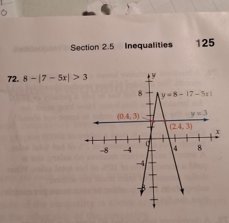 Inequalities 125
72. 8-|7-5x|>3