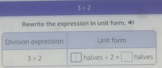 3/ 2
Rewrite the expression in unit form.