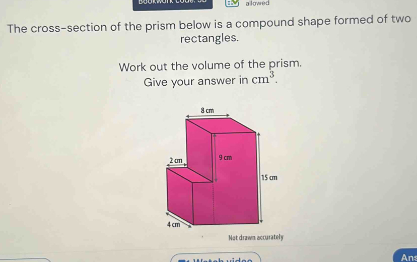 Solved: allowed The cross-section of the prism below is a compound ...
