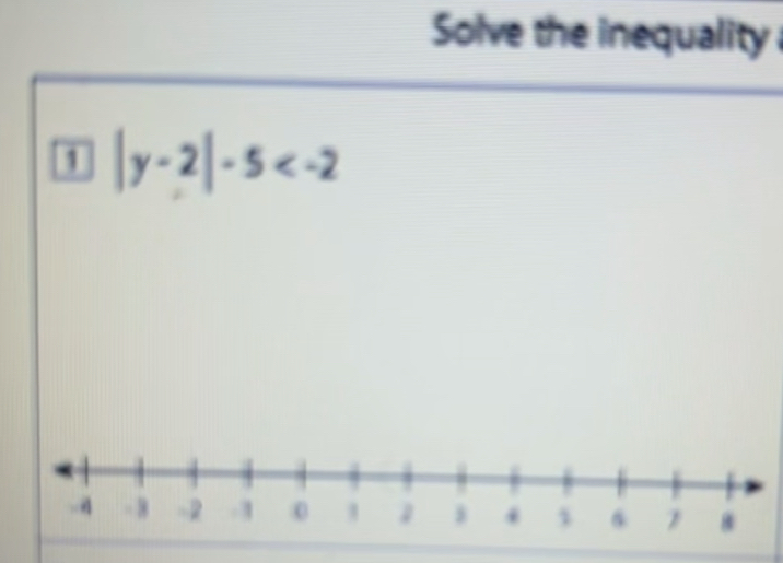 Solve the inequality 
1 |y-2|-5