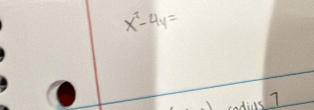 x^2-4y=
radius 7