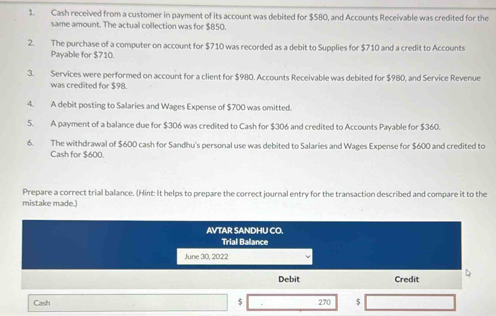 Solved: Cash received from a customer in payment of its account was ...