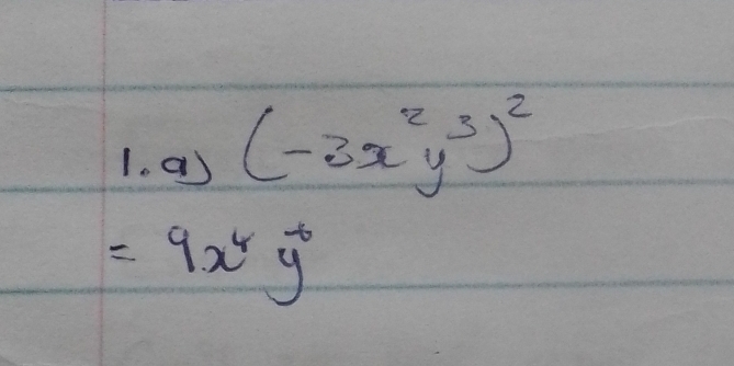 (-3x^2y^3)^2
=9x^4y^6