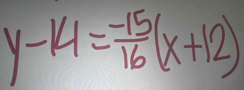 y-14= (-15)/16 (x+12)