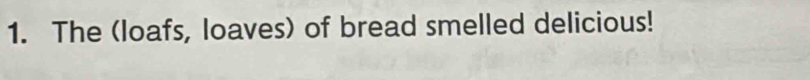 The (loafs, loaves) of bread smelled delicious!