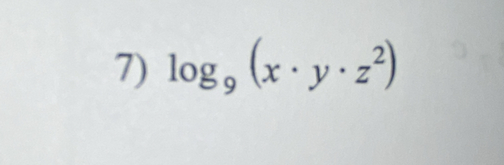 log _9(x· y· z^2)