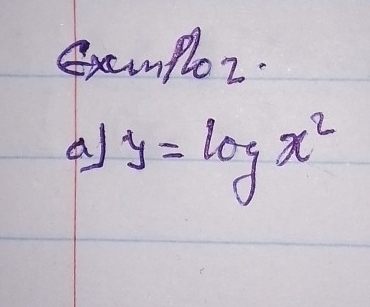 Examplor. 
a y=log x^2