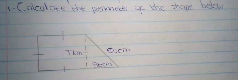 [olculate the perimeter of the shape below