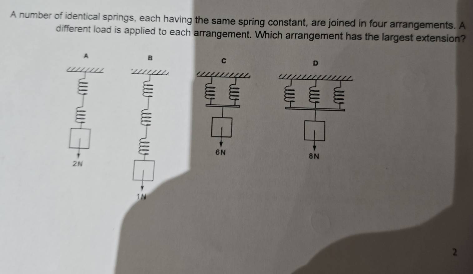 Solved: A number of identical springs, each having the same spring ...