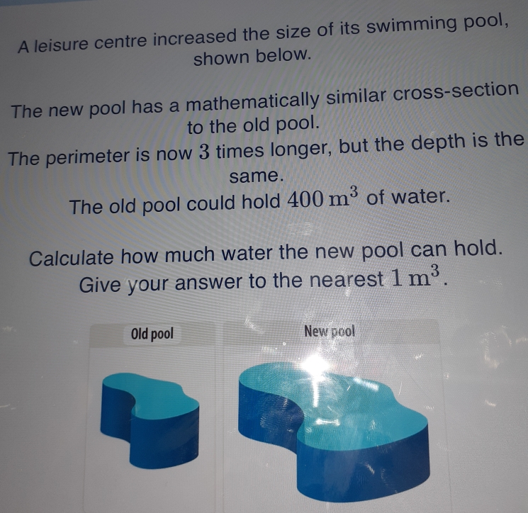 Solved: A leisure centre increased the size of its swimming pool, shown ...